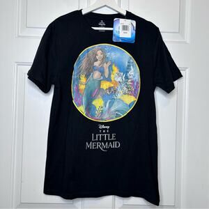 Disney NWT‎ The Little Mermaid T-Shirt Black Graphic Tee Ariel Medium
